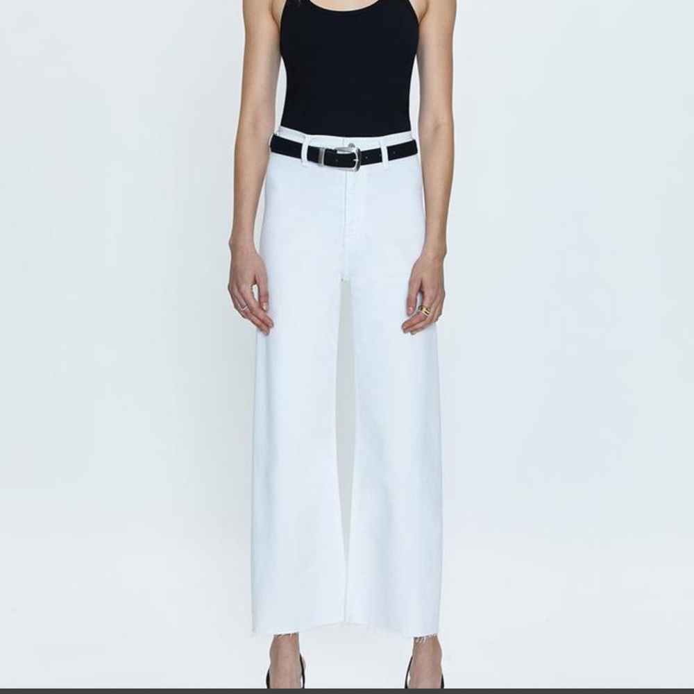 Pistola White Wide Leg Blizzard Denim Jeans